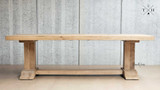 Length view of the Charlested Oak Dining Table, providing a comprehensive look at its design.
