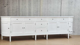 Silhouette view of the Louis Curved 300cm Buffet, emphasising its graceful contours and the harmonious balance between classic elegance and contemporary design