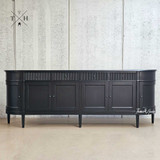Frontal view of the Louis Curved Sideboard, demonstrating functionality