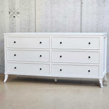 Side Angled view of the Piastri 6 Drawer Chest showing the elegant mouldings