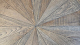 Top view of the coffee table, emphasising the unique oak parquetry pattern