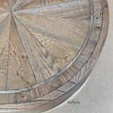 Close-up view highlighting the quality of the oak wood used in the Darcy Burnished Coffee Table