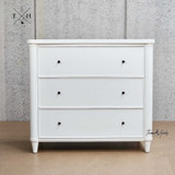 Front view of the Brynmore 3 Drawer Chest showcasing its elegant white finish.