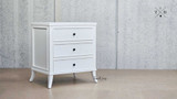 Angled view of Piastri Bedside Table highlighting the classic design and beautiful leg detail.