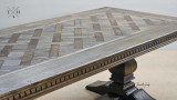 Side profile image of the Bedford Oak Dining Table, illustrating its depth and elegant lines