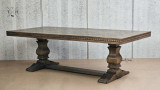 Full view of the Bedford Oak Dining Table, illustrating its design and stability