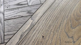 Detailed close-up of the oak texture and finish on the Bedford Burnished Oak Dining Table, showcasing the beautiful wood features