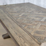 Close-up focusing on the finish of the Bedford Oak Dining Table, showing its quality and patina