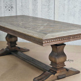 Angled view of the Bedford Oak Dining Table, highlighting the depth and craftsmanship of the design