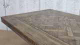 Detailed close-up of the oak texture and finish on the Bedford Burnished Oak Dining Table, showcasing its traditional craftsmanship