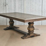 Image capturing the symmetrical design of the Bedford Oak Dining Table’s front, emphasising elegance