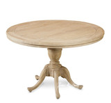 Close up view of luxury round Birkhall Round Dining Table in timber with pedestal base and cabriole feet by Thomas and Hurley.