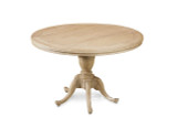 Luxury round Birkhall Round Dining Table in timber with pedestal base and cabriole feet in natural finish, contemporary Hamptons dining furniture by Thomas and Hurley.