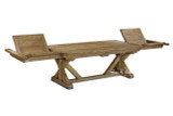 The Hamilton luxury oak double extension dining table with extension leaves open.
