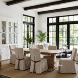 The Sandringham Double Extension Dining Table with Carlyle Chairs by Thomas and Hurley, perfect for Hamptons inspired and contemporary dining spaces.