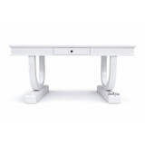 Stonefield Desk by Thomas & Hurley front view showcasing elegant pedestal legs, refined Hamptons styling and sculptural desk design.