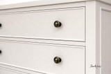 The Lando 3 Drawer Chest detailed view, showcasing accent handles and handcrafted design.