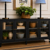 Premium TV unit cabinet with glass doors for modern living room styling