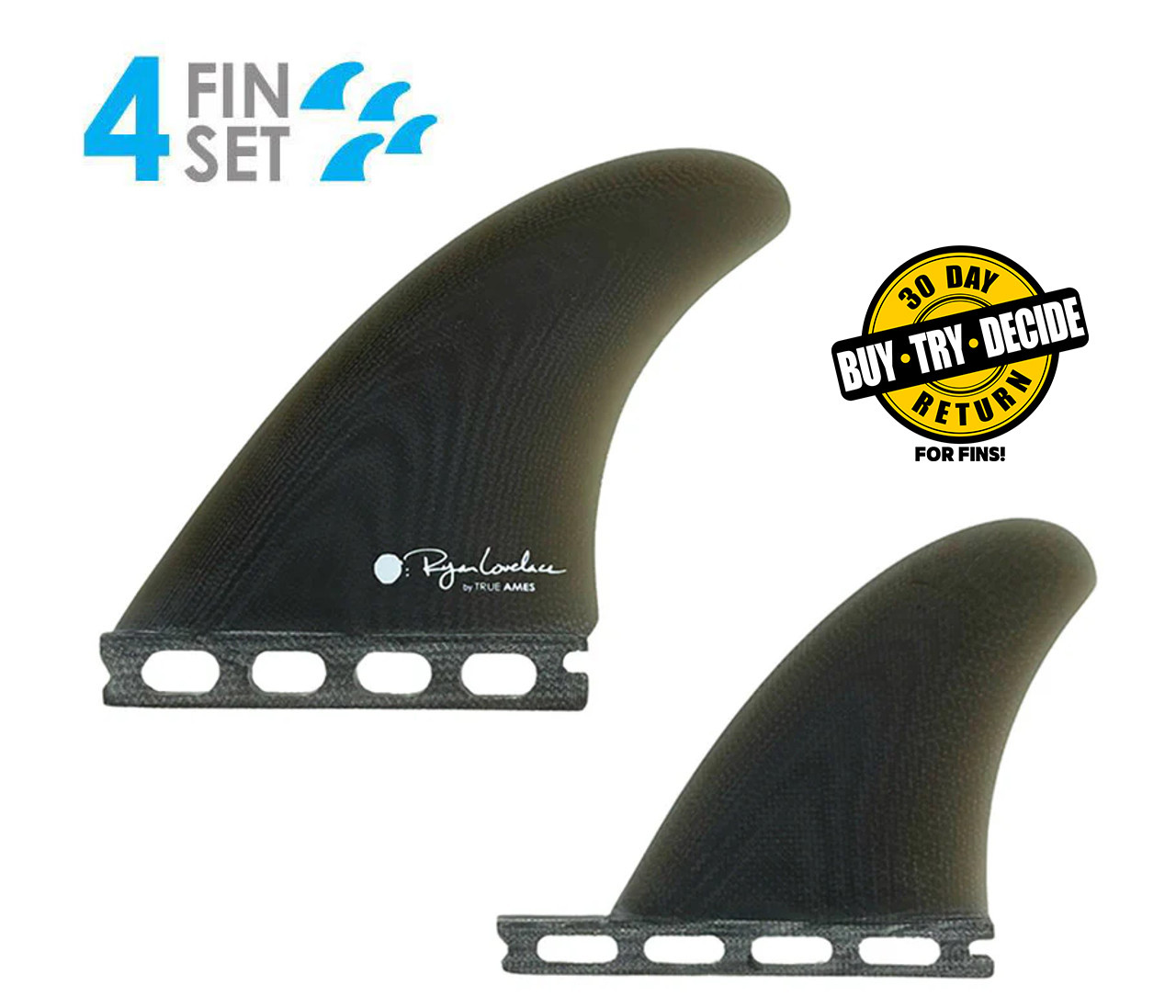 True Ames Lovelace Quad ST Fiberglass - Smoke - USEDSURF