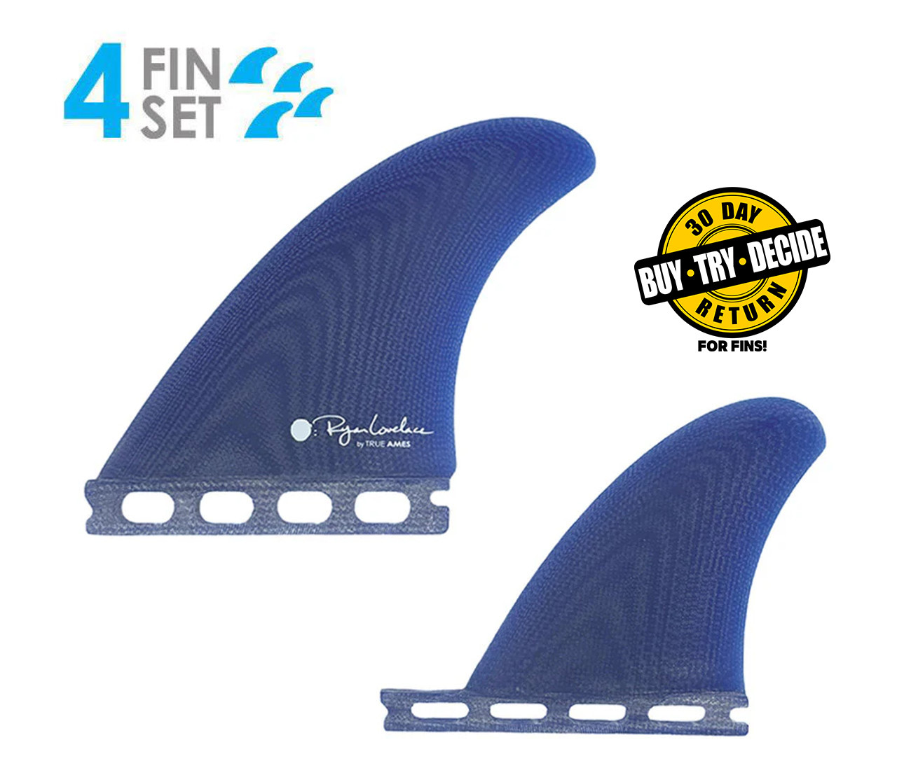 True Ames Lovelace Quad ST Fiberglass - Smoke - USEDSURF