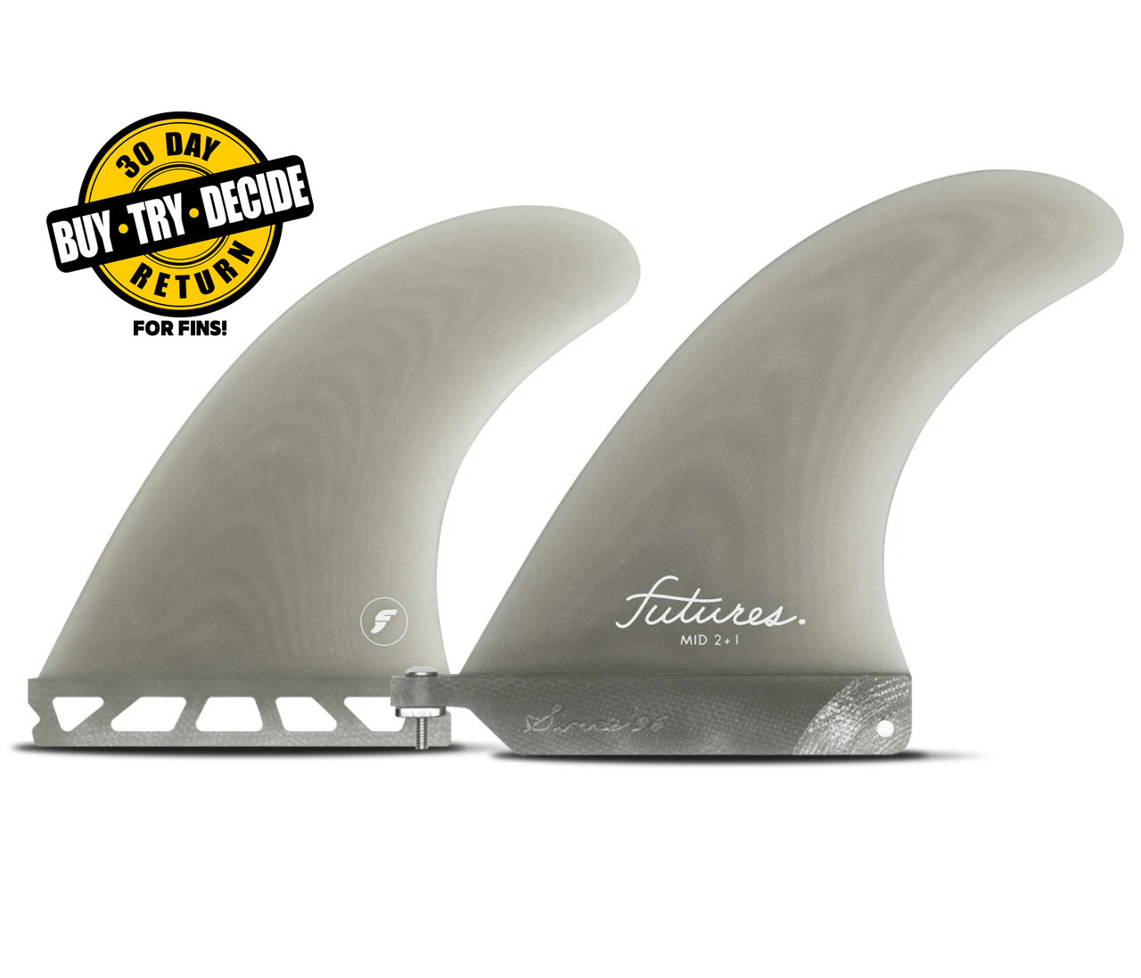 Futures Mid 2+1 Set Fiberglass - Smoke - USEDSURF