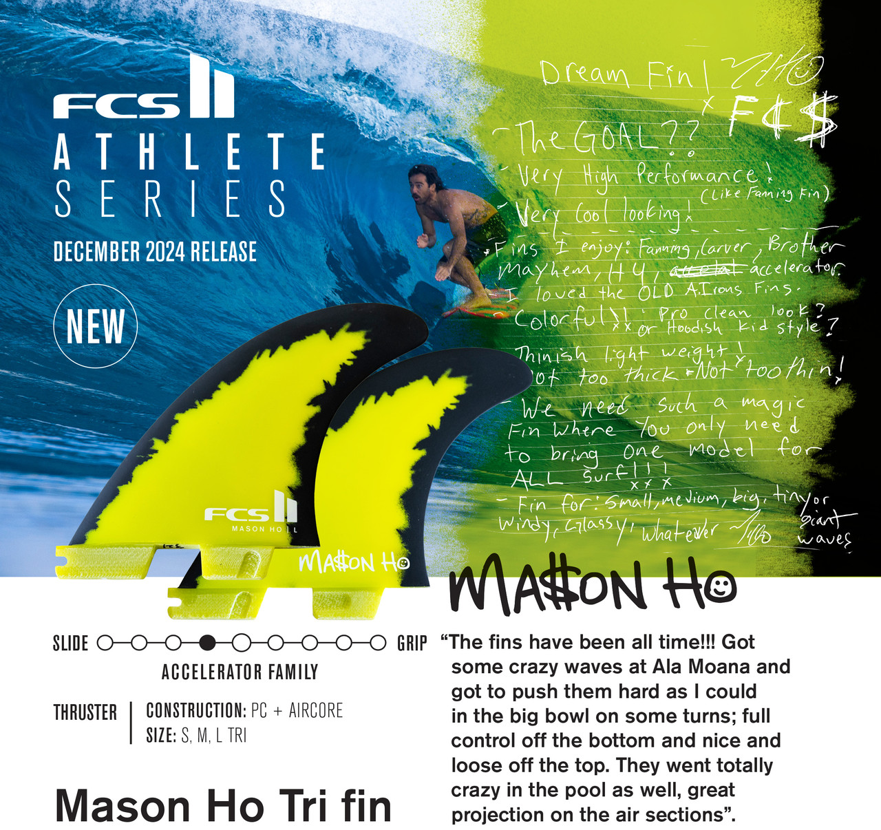 FCS2 Mason Ho Tri Fin Set 3枚セット Mサイズ FCS II Mason Ho Signature Tri Fin Set メイソンホー フィン