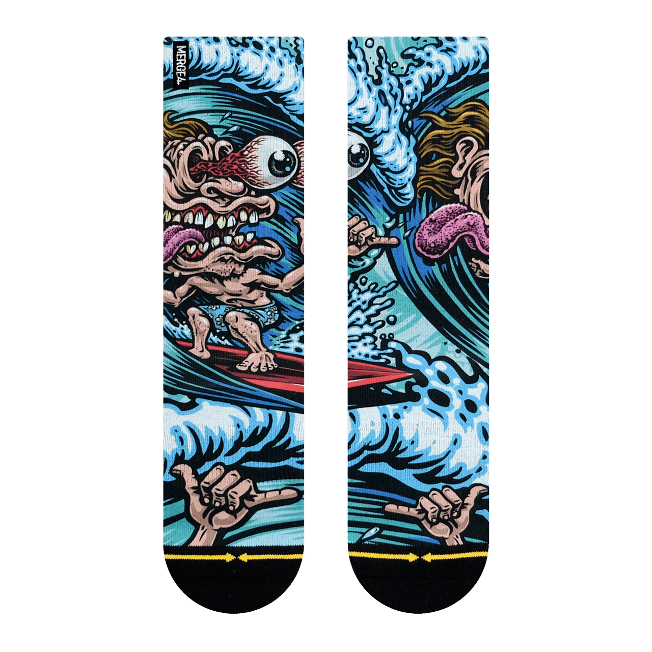 Merge4 SURF FREAK REVAMP CREW SOCKS ART BY JIMBO PHILLIPS - USEDSURF