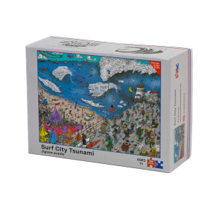 Surf City Tsunami Puzzle 500 pc by Madhouse Art Co. - USEDSURF