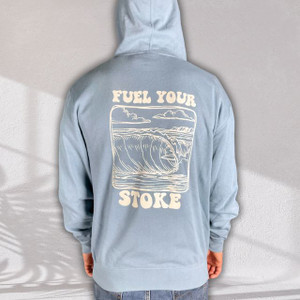 Usedsurf Fuel Your Stoke Zip Up Sweatshirts Misty Blue
