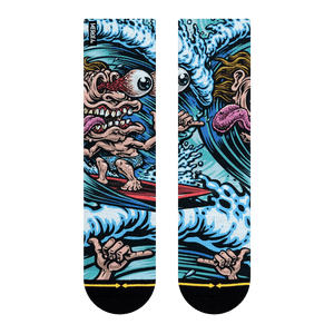 Merge4 SURF FREAK REVAMP CREW SOCKS ART BY JIMBO PHILLIPS Merge4 SURF FREAK REVAMP CREW SOCKS ART BY JIMBO PHILLIPS