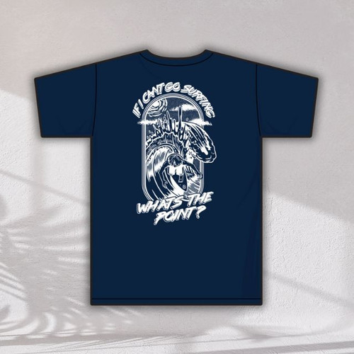 Usedsurf What's the point “Roundhouse” Shirt New Navy/White