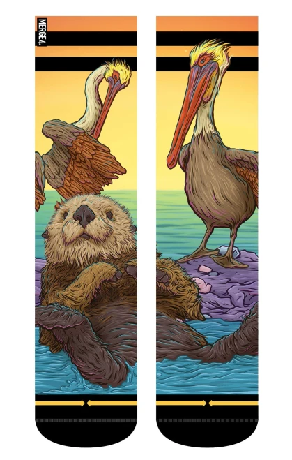 Merge4 Slogan Otter Crew Socks