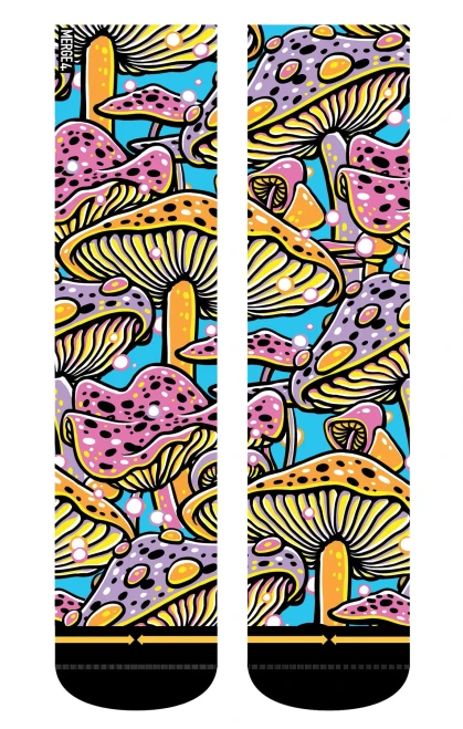 Merge4 Slogan Mushroom Crew Socks - Large