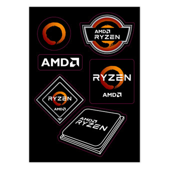 AMD RYZEN Brand Sticker Sheet
