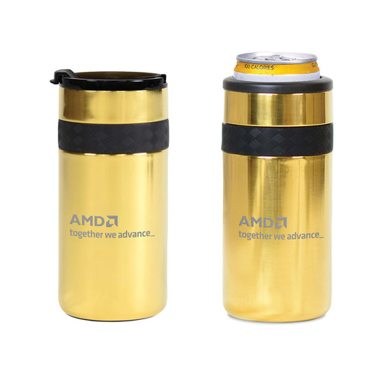 AMD Elemental 2-in-1 Tumbler and Slim Can Cooler - Gold