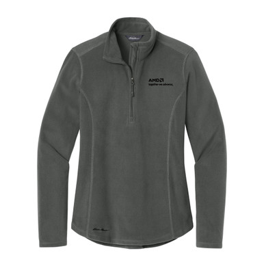 AMD Women's Eddie Bauer Half-Zip Microfleece Jacket - Grey Steel