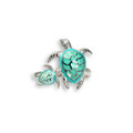 Sterling Silver Mother & Baby  Sea Turtles Ring