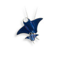 Sterling Silver Blue Manta Ray Necklace