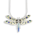 SS D'fly Necklace W/Blue & White Sapphires