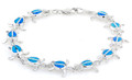 Sterling Silver & Blue Opal Turtle Link Bracelet