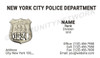 New York Police Department Business Card #2 | Officer Badge