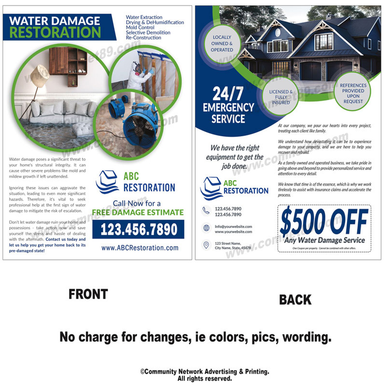 Water Damage Restoration Flyer 04 | 8.5 x 11