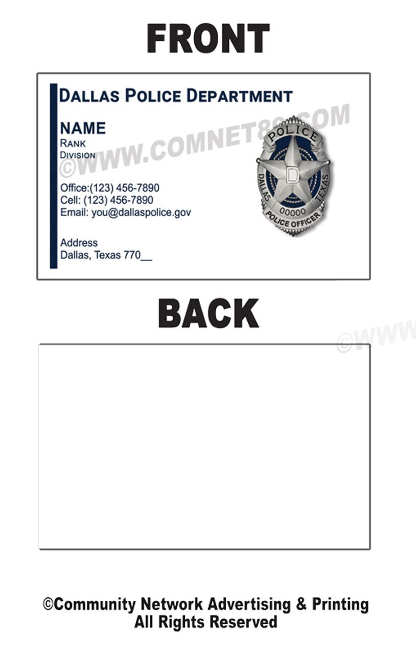 DPD Business Card #15 | Police Officer Badge