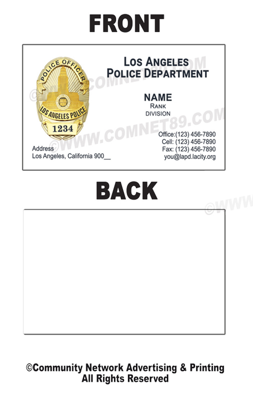 LAPD Business Card #1 | Police Officer Badge