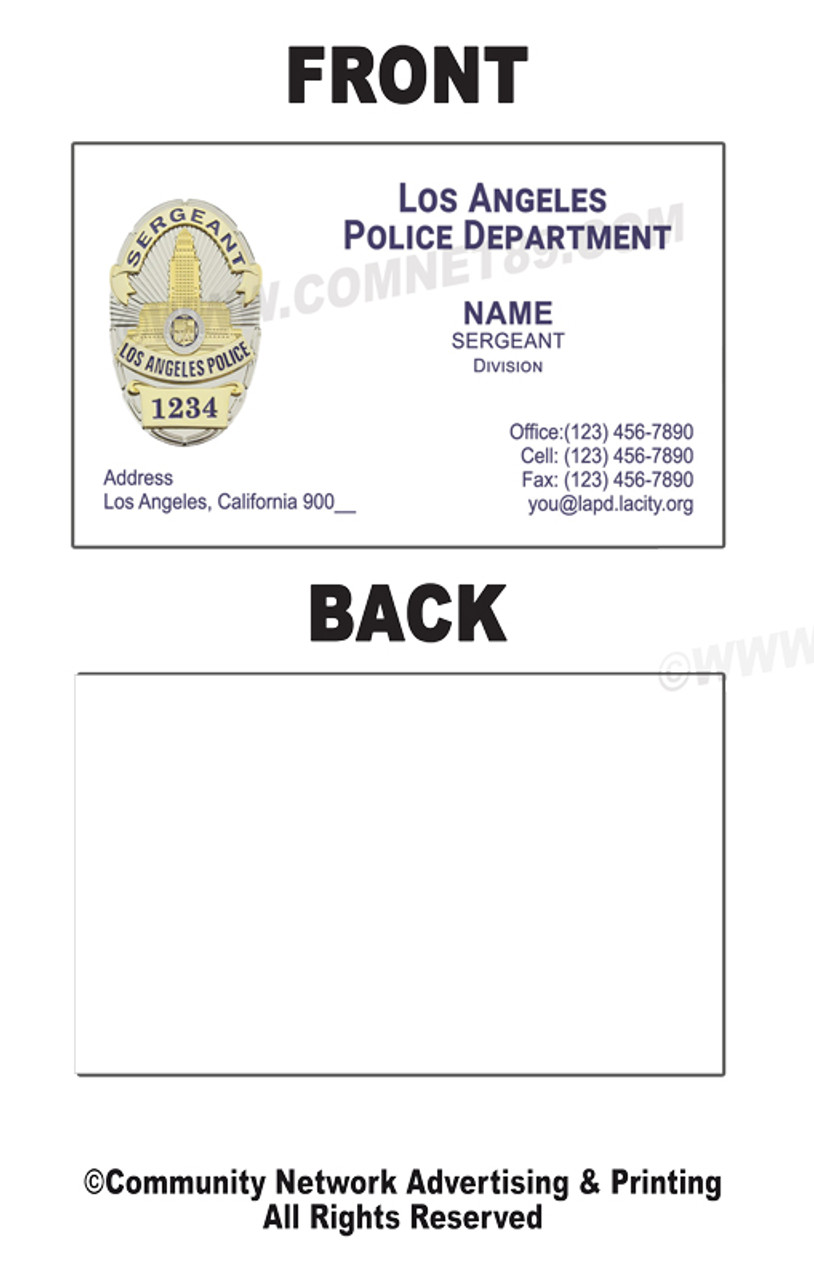 LAPD Business Card #3 | Sergeant Silver Badge