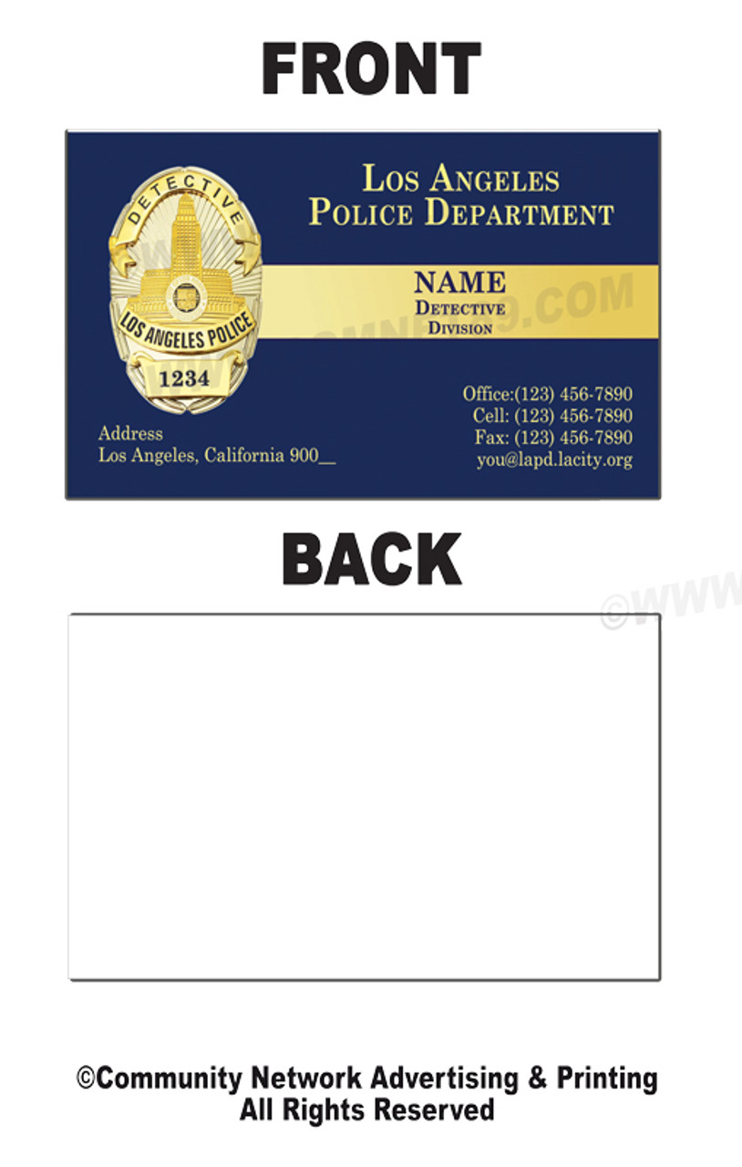 LAPD Business Card #8 | Detective Badge