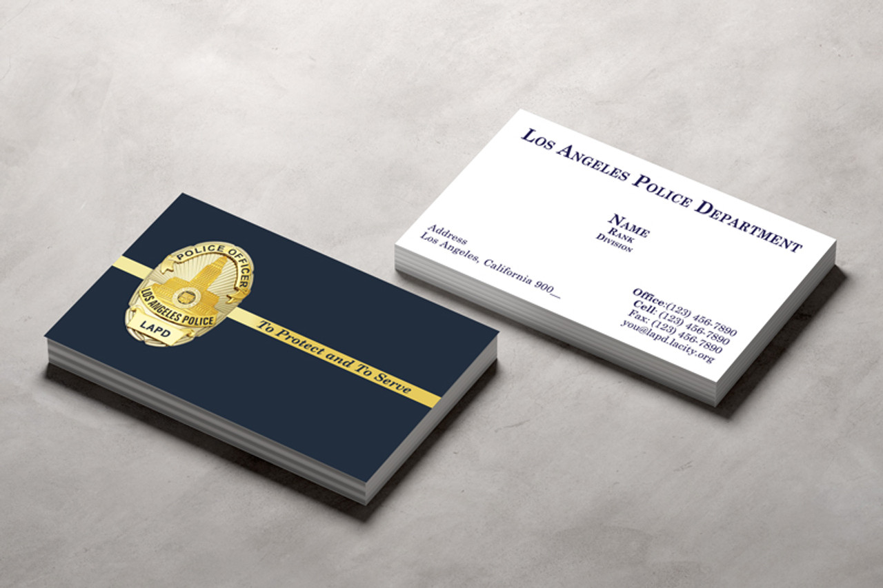 LAPD Double Sided Business Card #11 | Police Officer Badge