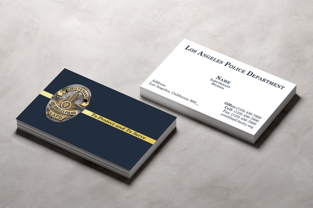 LAPD Double Sided Business Card #14 | Lieutenant Badge