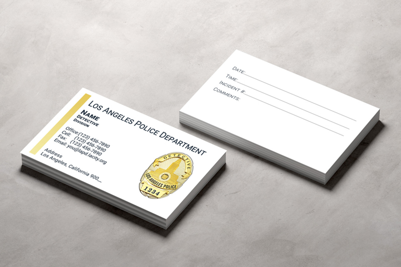 LAPD Double Sided Business Card #16 | Detective Badge