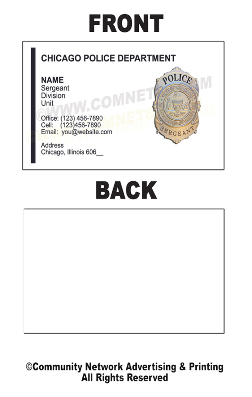 Chicago Police Business Card #12 | Sergeant